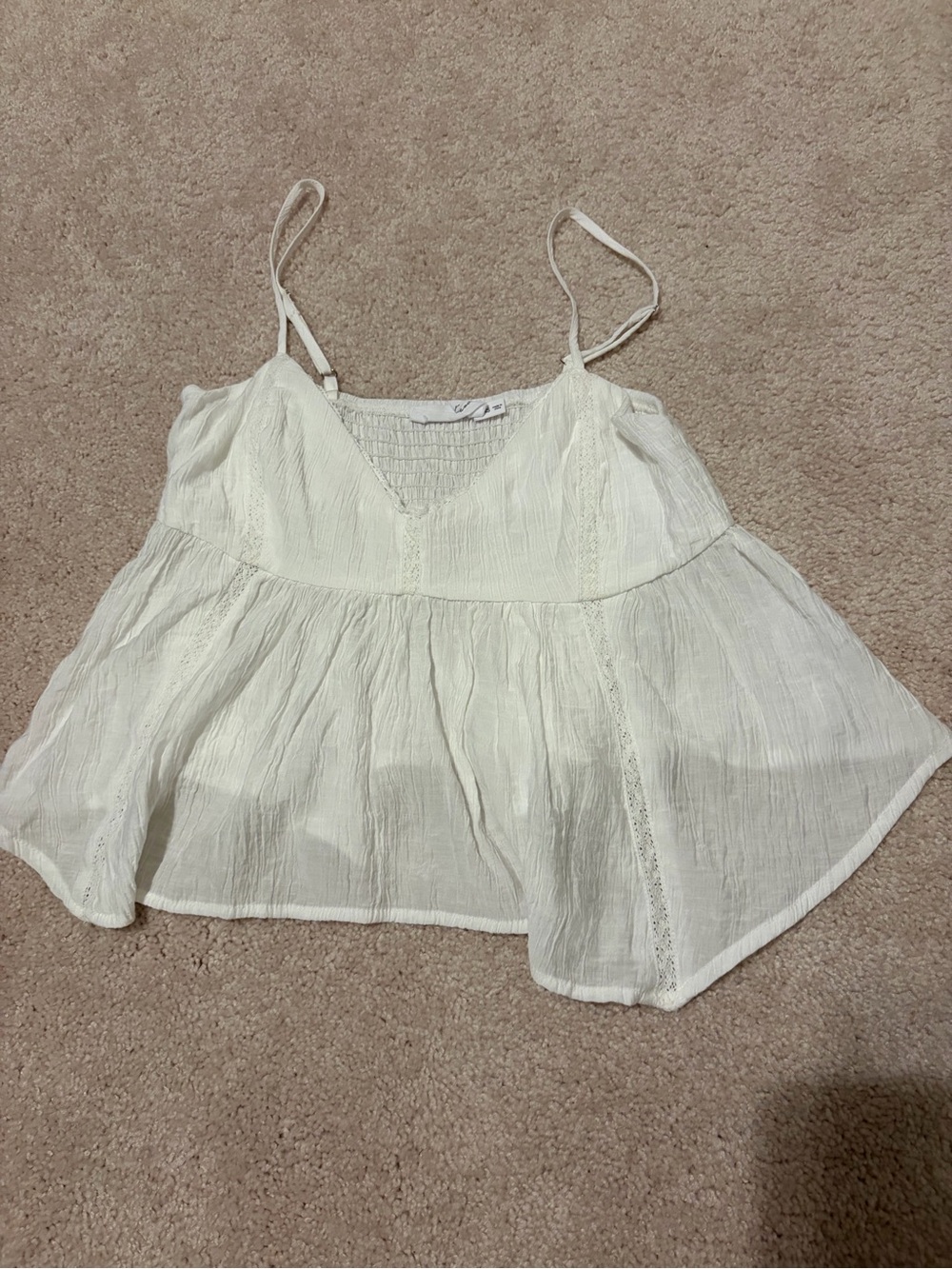 All In Favor Ivory Spaghetti Strap Flowy Camisole